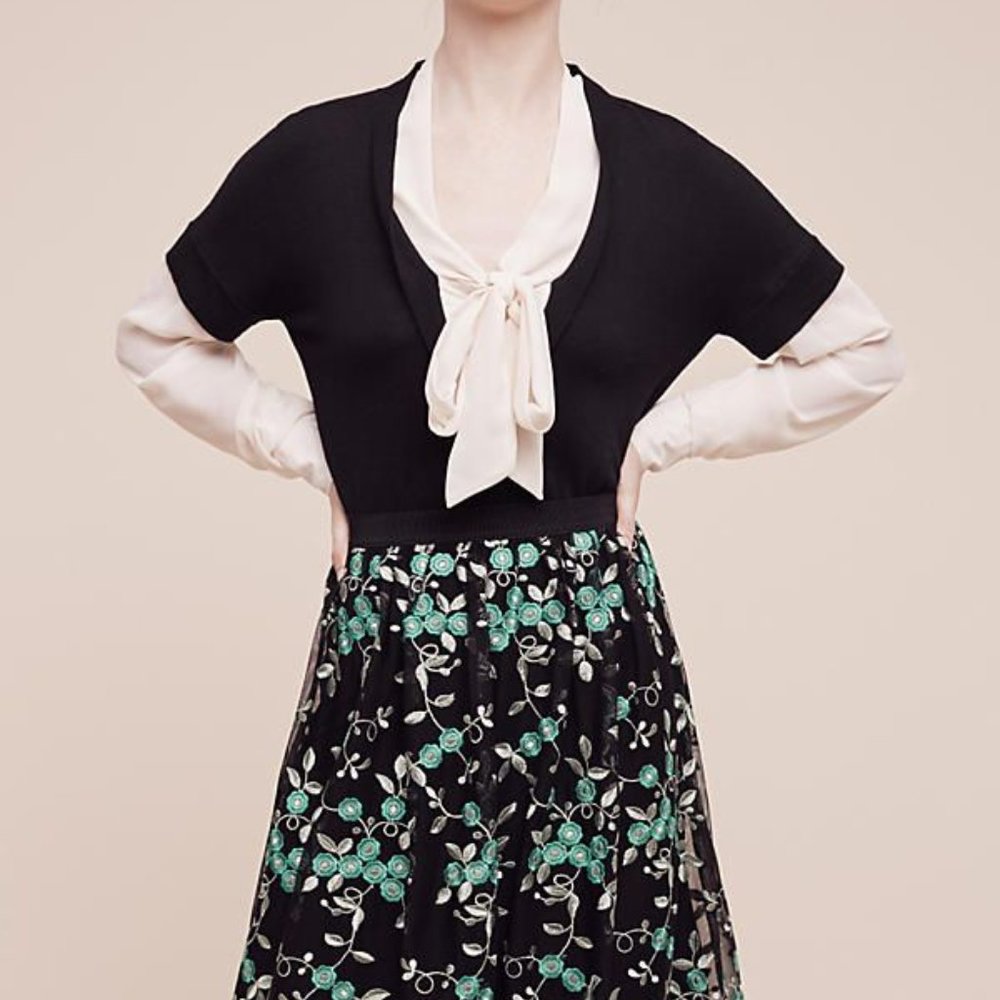 Erin Fetherston/Anthro Greenery Lace Skirt NWT S--"Twee"
